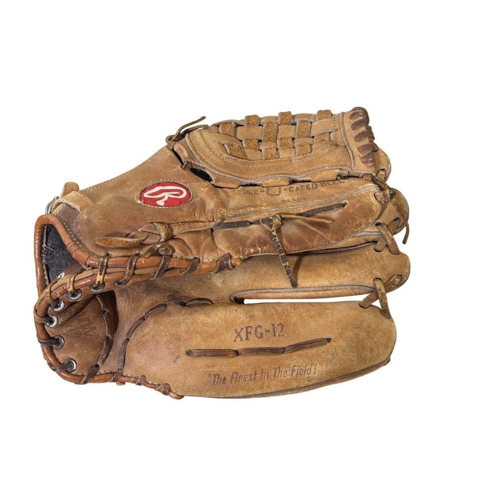 Vintage 1950s–60s Rawlings XFG-12 Leather Baseball Glove Basket Web USA